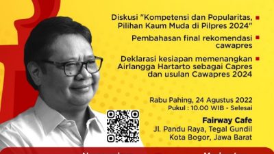 Konsolidasi Nasional RMA, Mencari Sosok Pendamping Airlangga Hartarto di Pilpres 2024