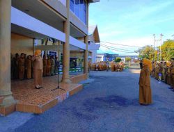 Apel Pagi Gabungan Pemkab Majene di Halaman Kantor Bupati Majene