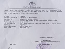Polres Majene Terima Laporan Dugaan Penipuan, Peristiwa Diduga Terjadi Sejak April 2023