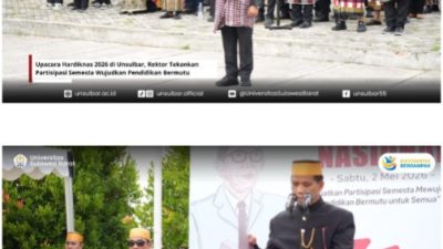 Upacara Hardiknas 2026 di Unsulbar, Rektor Tekankan Partisipasi Semesta Wujudkan Pendidikan Bermutu